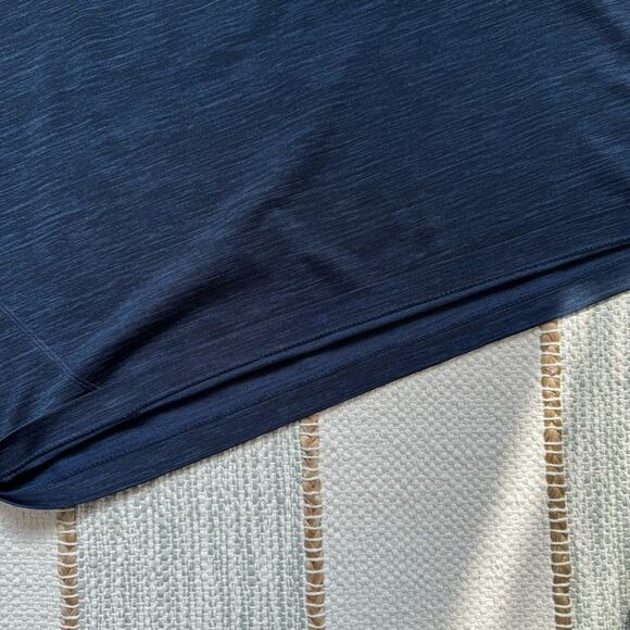 Lululemon Metal Vent Tech Heathered Blue Short Sleeve Polo Shirt Men’s Medium - Picture 7 of 8